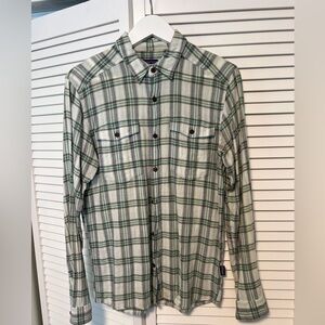 Patagonia Organic Cotton Plaid Shirt - Green and Gray